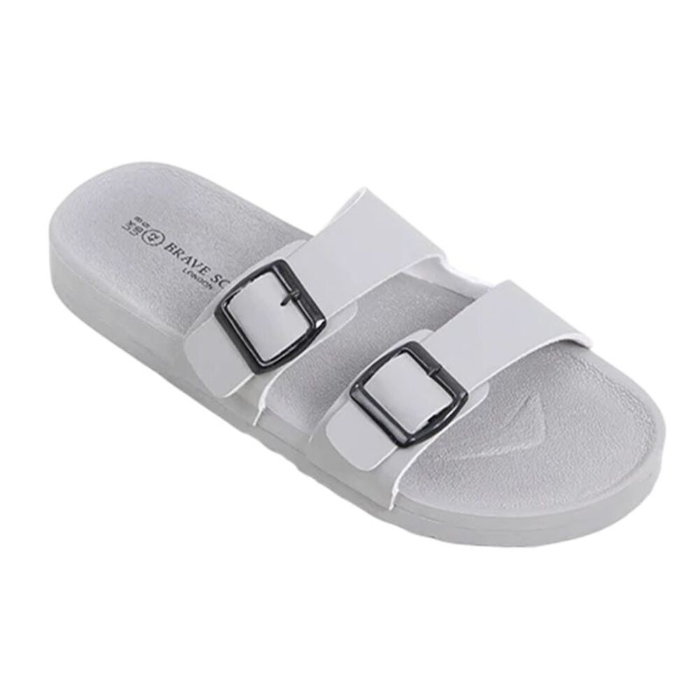 Brave Soul Mens Moulded Footbed Sandals / Light Grey